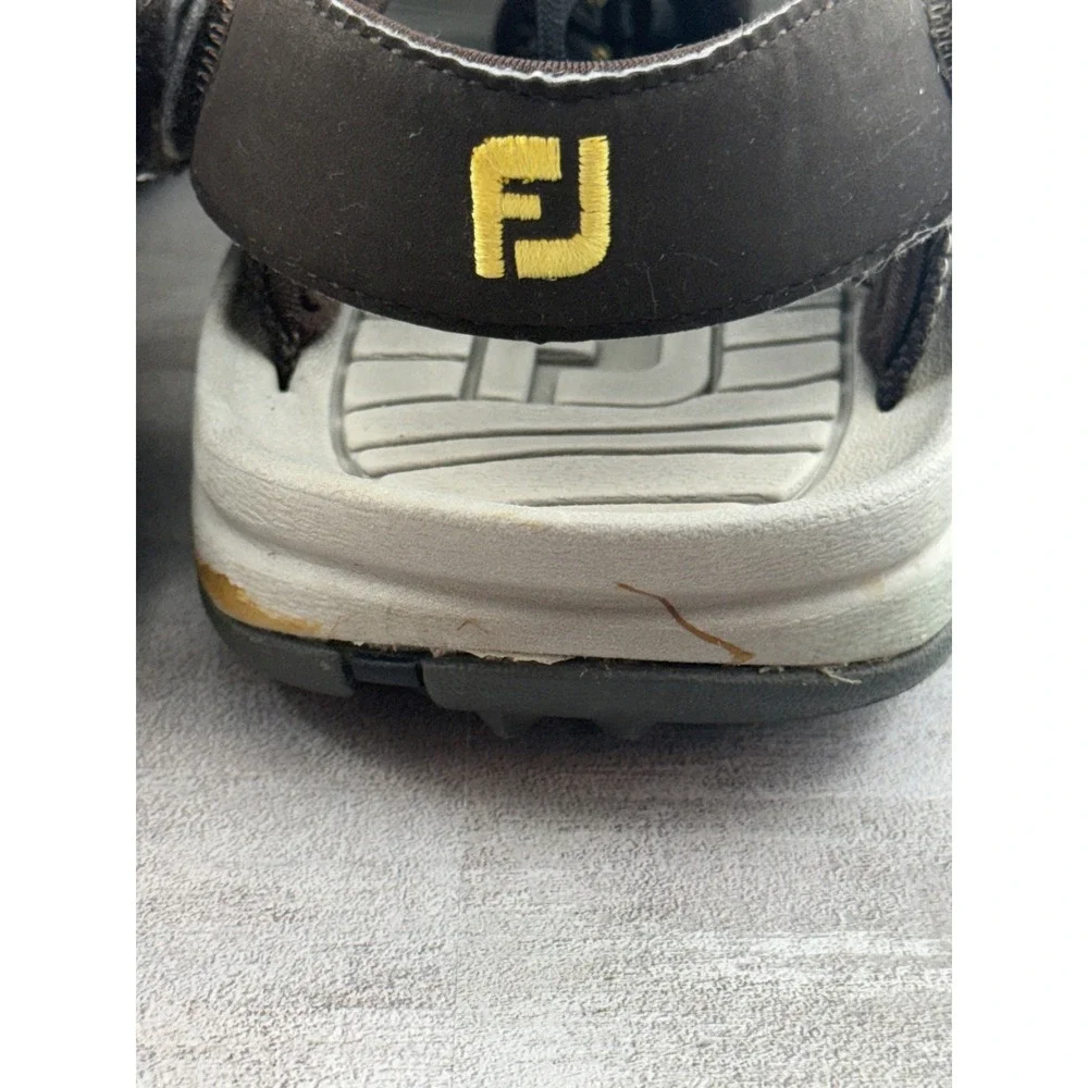 FootJoy Golf Sandals 45697 Men Brown Spiked Open Toe Adjustable Strap Sz 12M